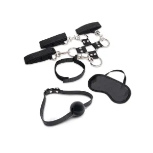 7 Pc Hogtie and Ball Gag Kit - Black