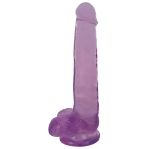 8 Inch Slim Stick with Balls Grape Ice Dildo