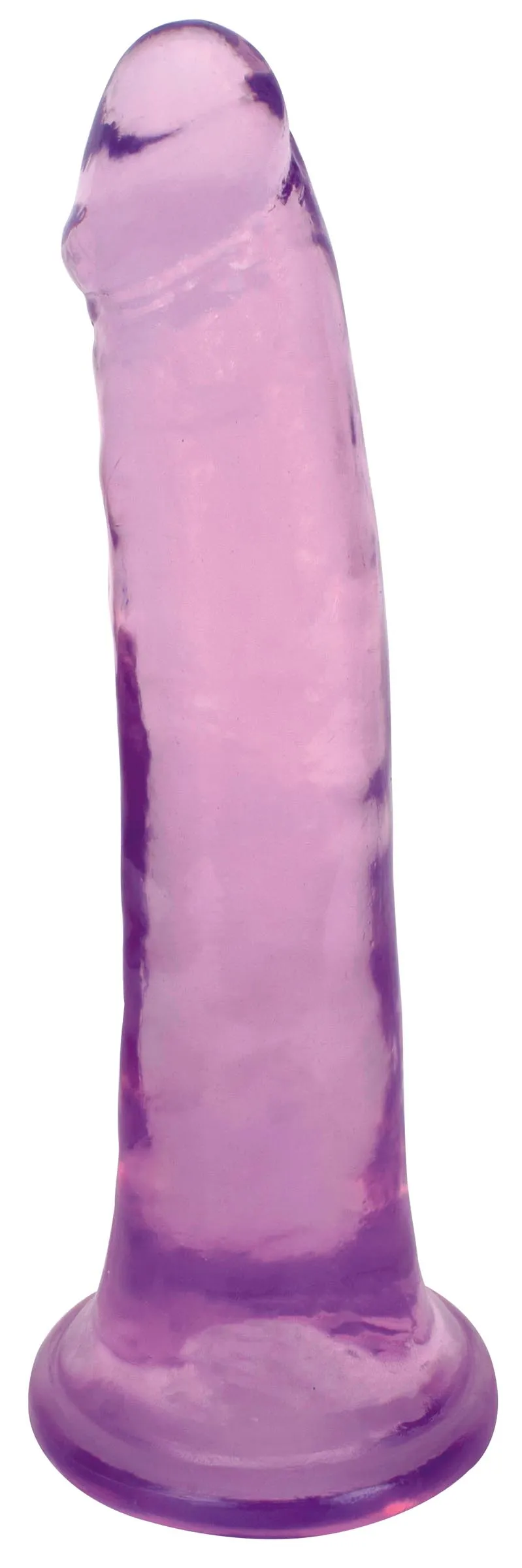 8 Inch Slim Stick with Balls Grape Ice Dildo