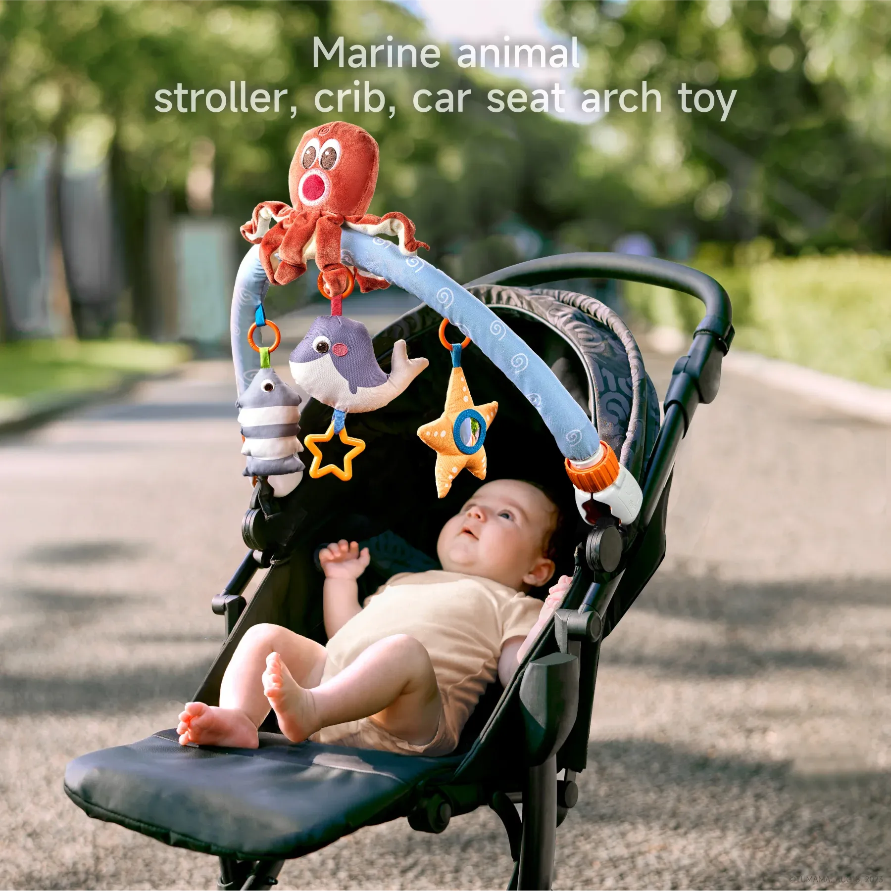 Baby arch pram play toys octopus fish starfish travel play arch, car seat stroller crib toy for Baby Infant 0 Month 