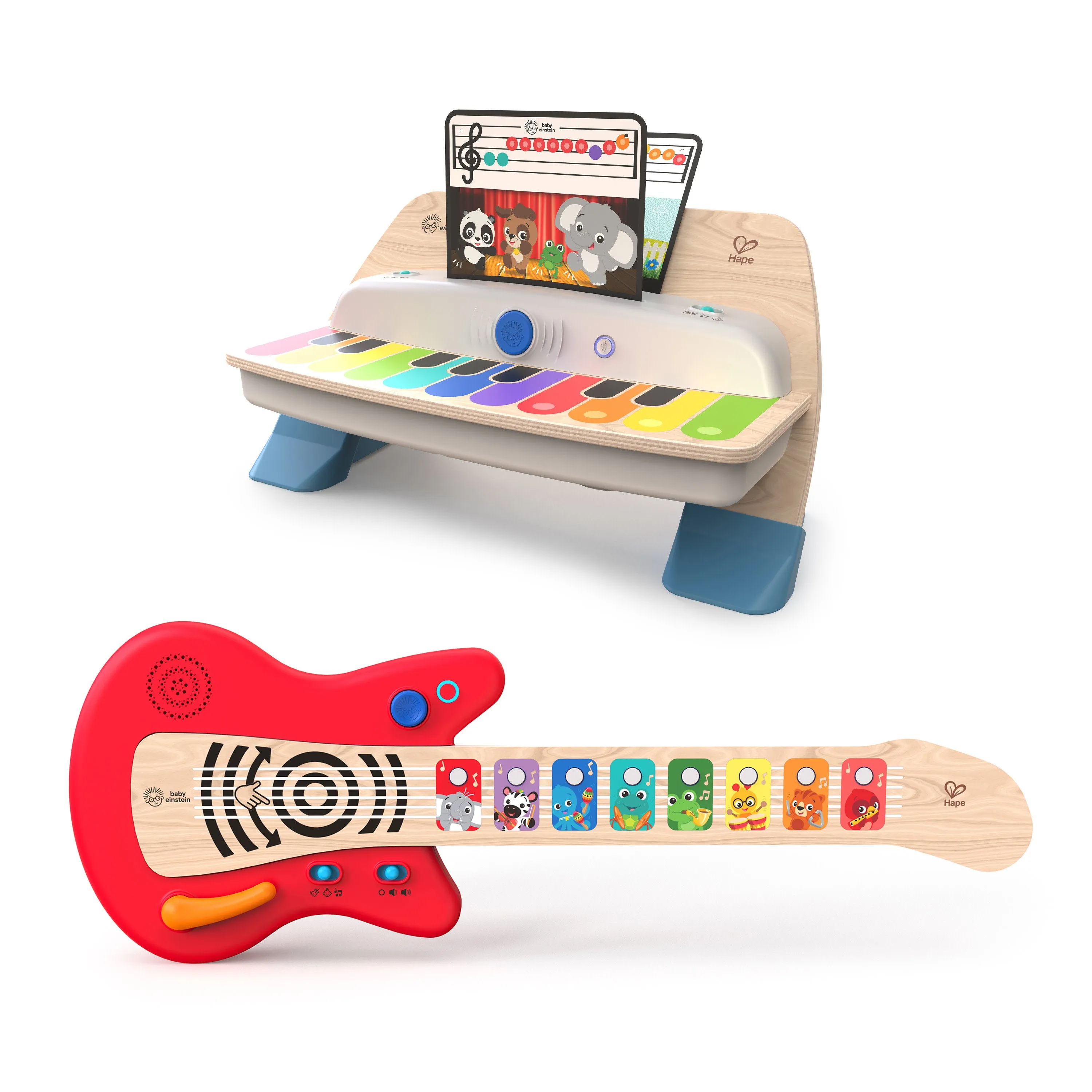 Baby Einstein Together in Tune Magic Touch Piano & Guitar Wooden Musical Toy Bundle