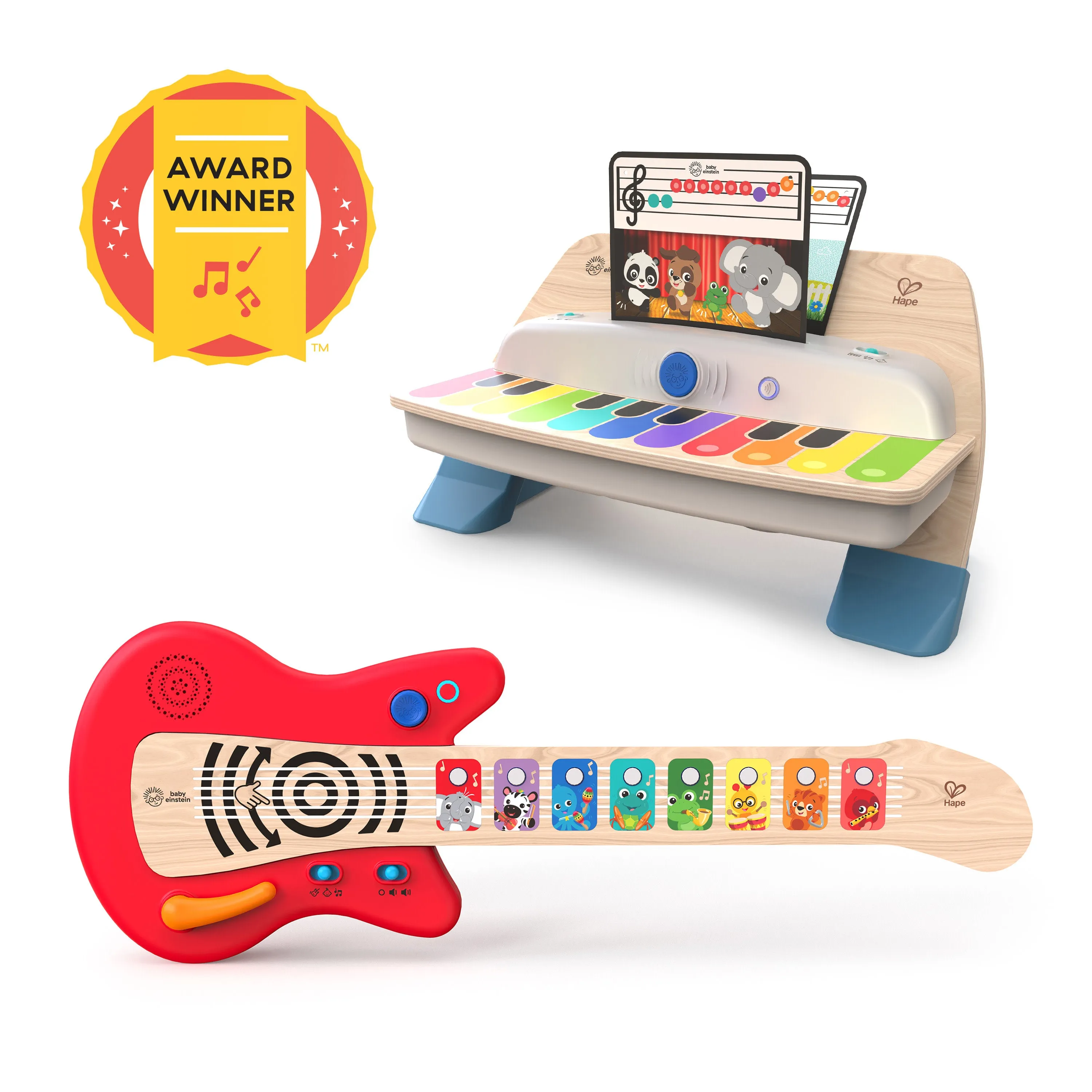 Baby Einstein Together in Tune Magic Touch Piano & Guitar Wooden Musical Toy Bundle