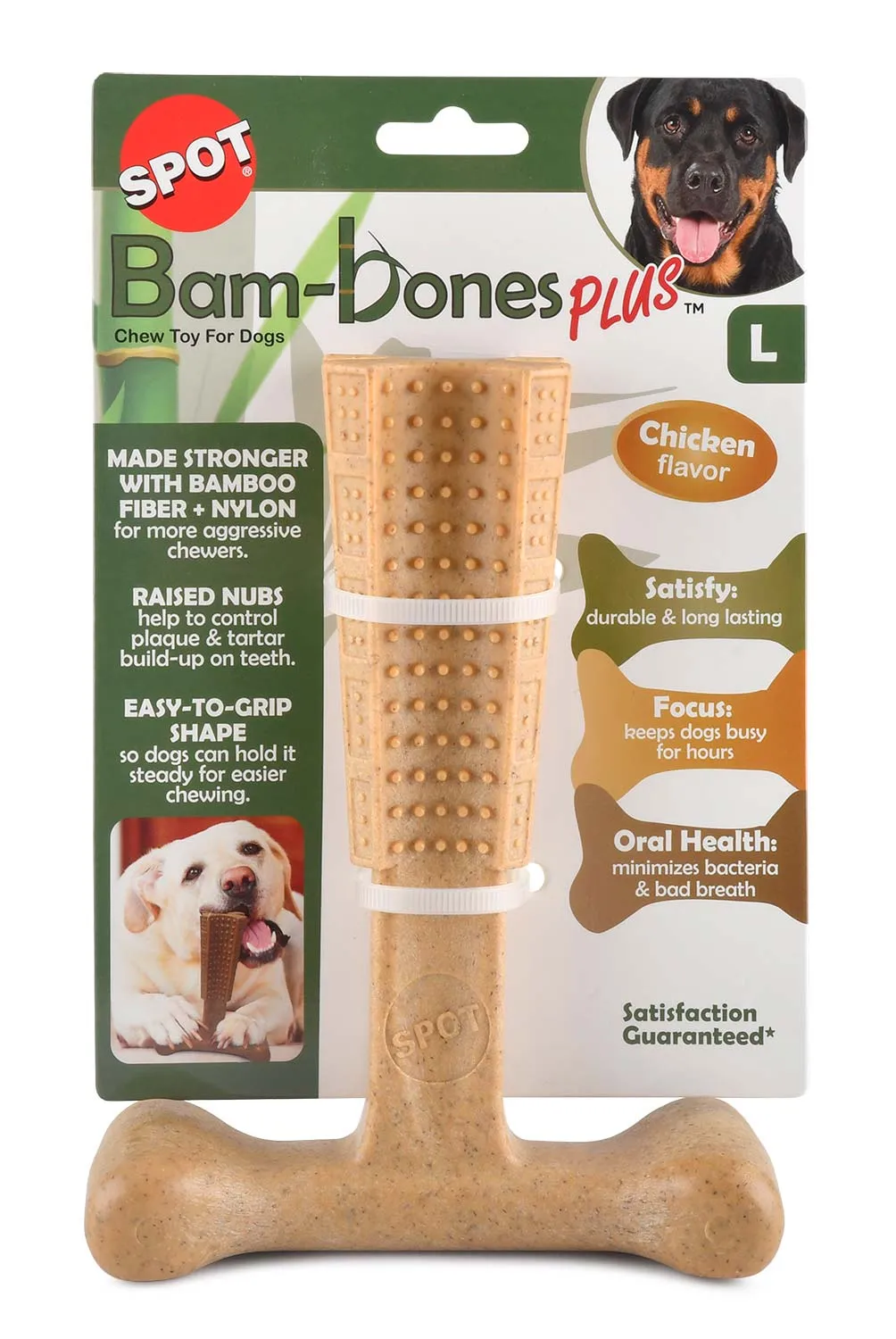 Bam-Bones Plus T-Bone, Chicken Flavor Chew Toy