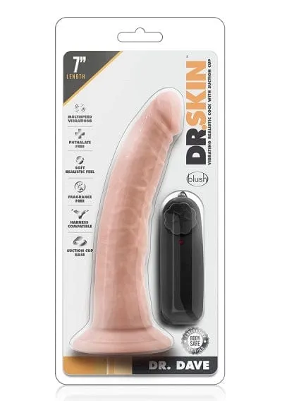 Blush Dr. Skin Dr. Dave Vanilla 7 Inch Vibrating Cock with Suction Cup