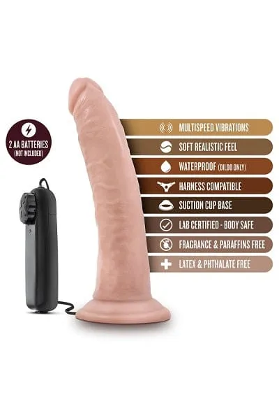 Blush Dr. Skin Dr. Dave Vanilla 7 Inch Vibrating Cock with Suction Cup