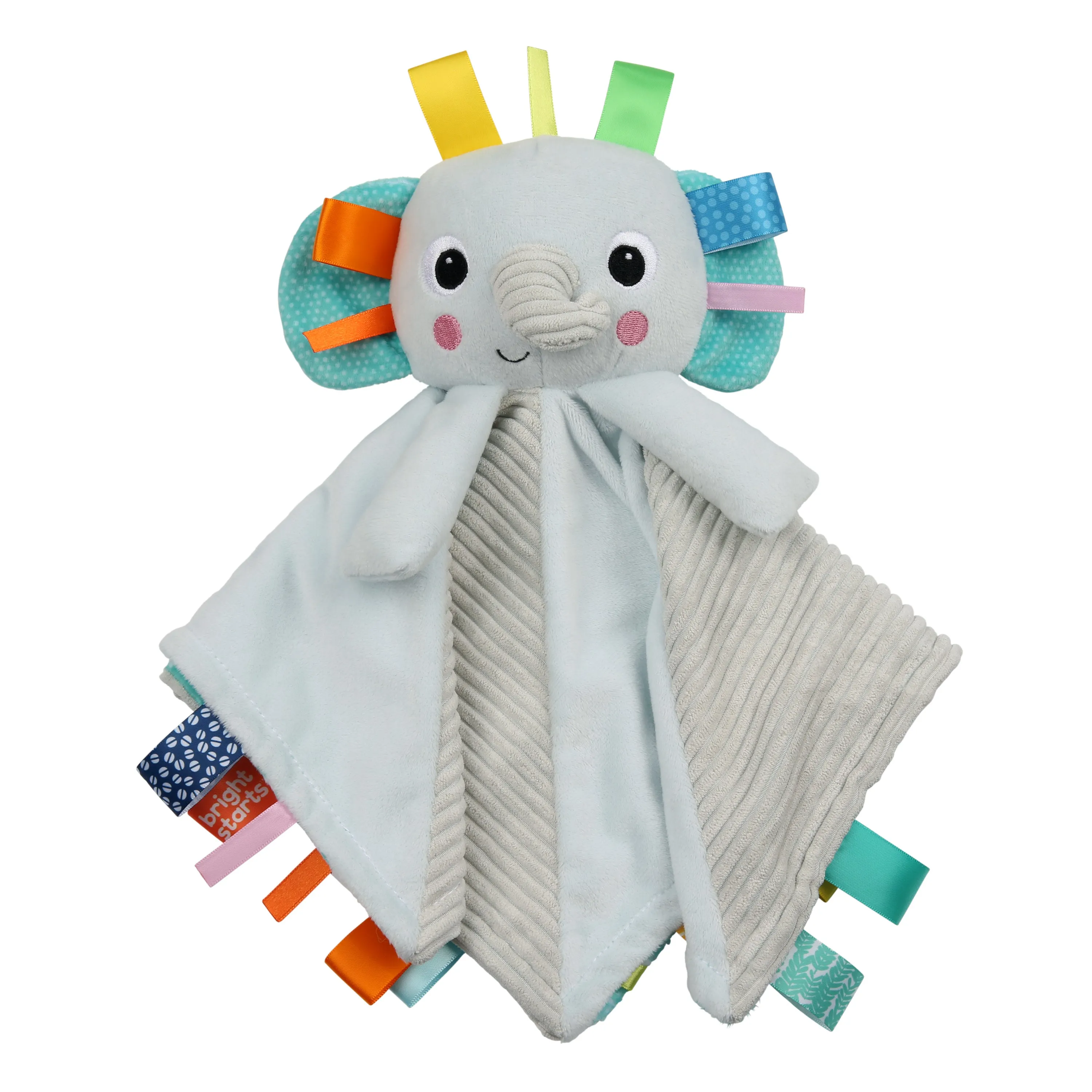 Bright Starts Cuddle 'n Tags 2-sided Lovey, Elephant