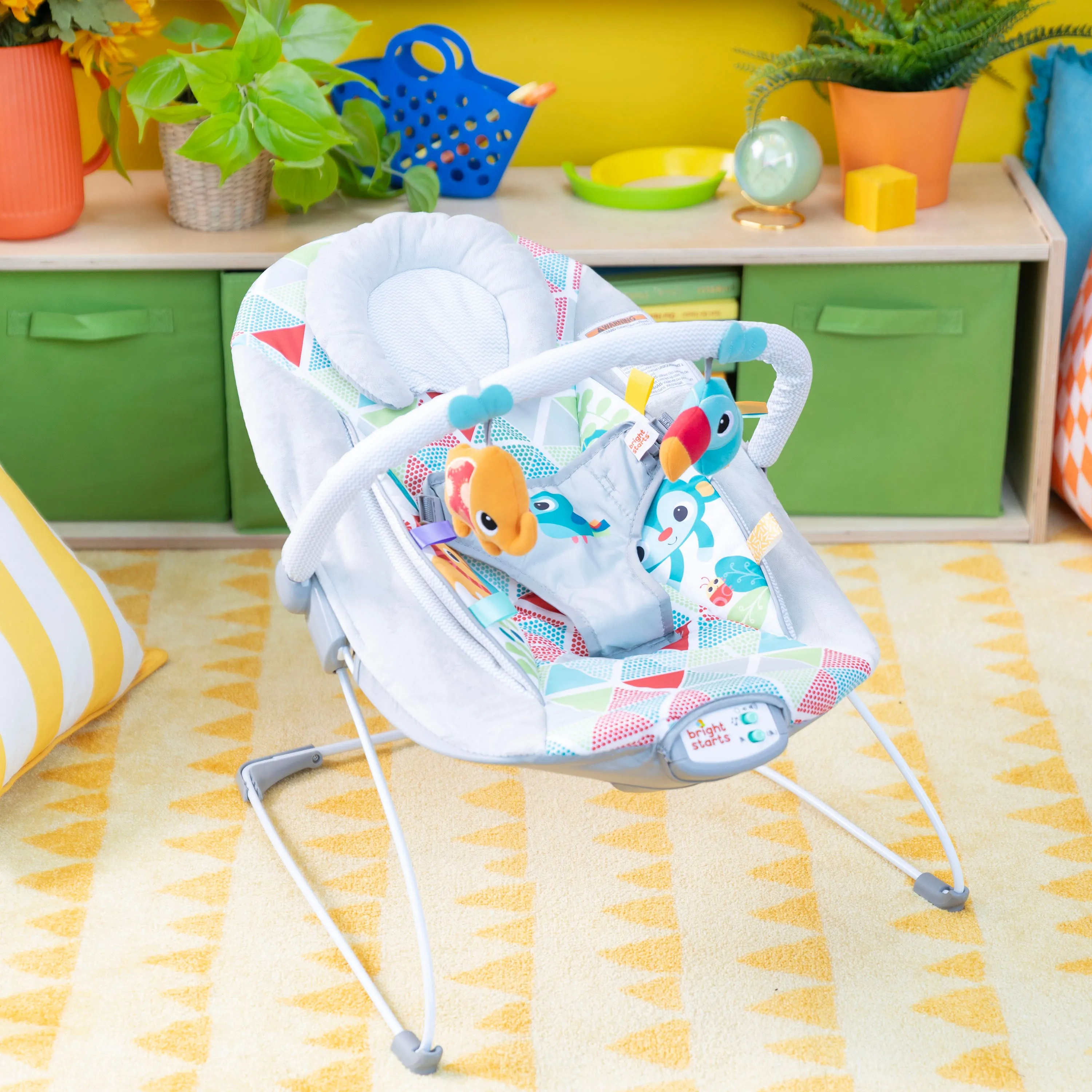 Bright Starts Toucan Tango Bouncer with Soothing Vibrations and Melodies