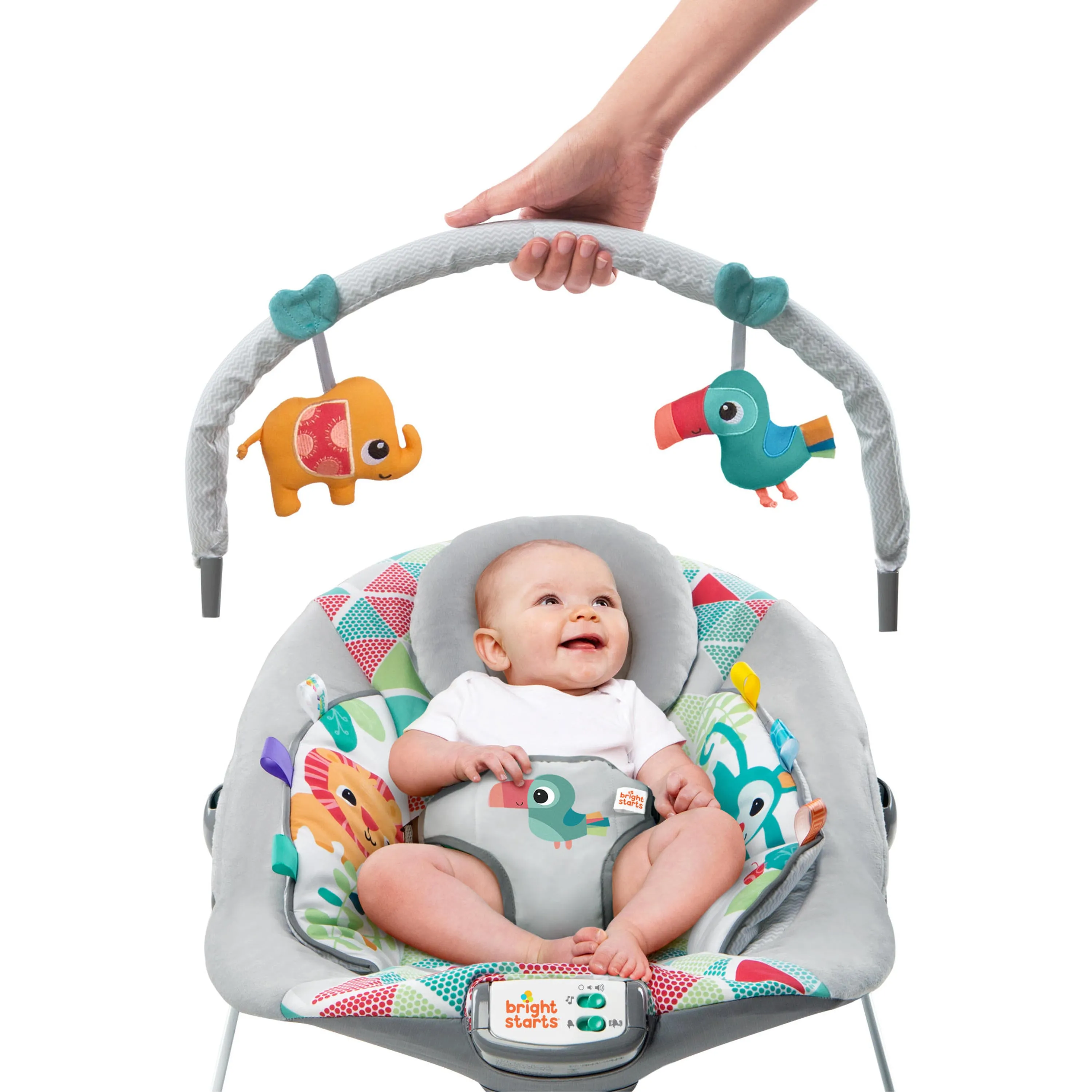 Bright Starts Toucan Tango Bouncer with Soothing Vibrations and Melodies