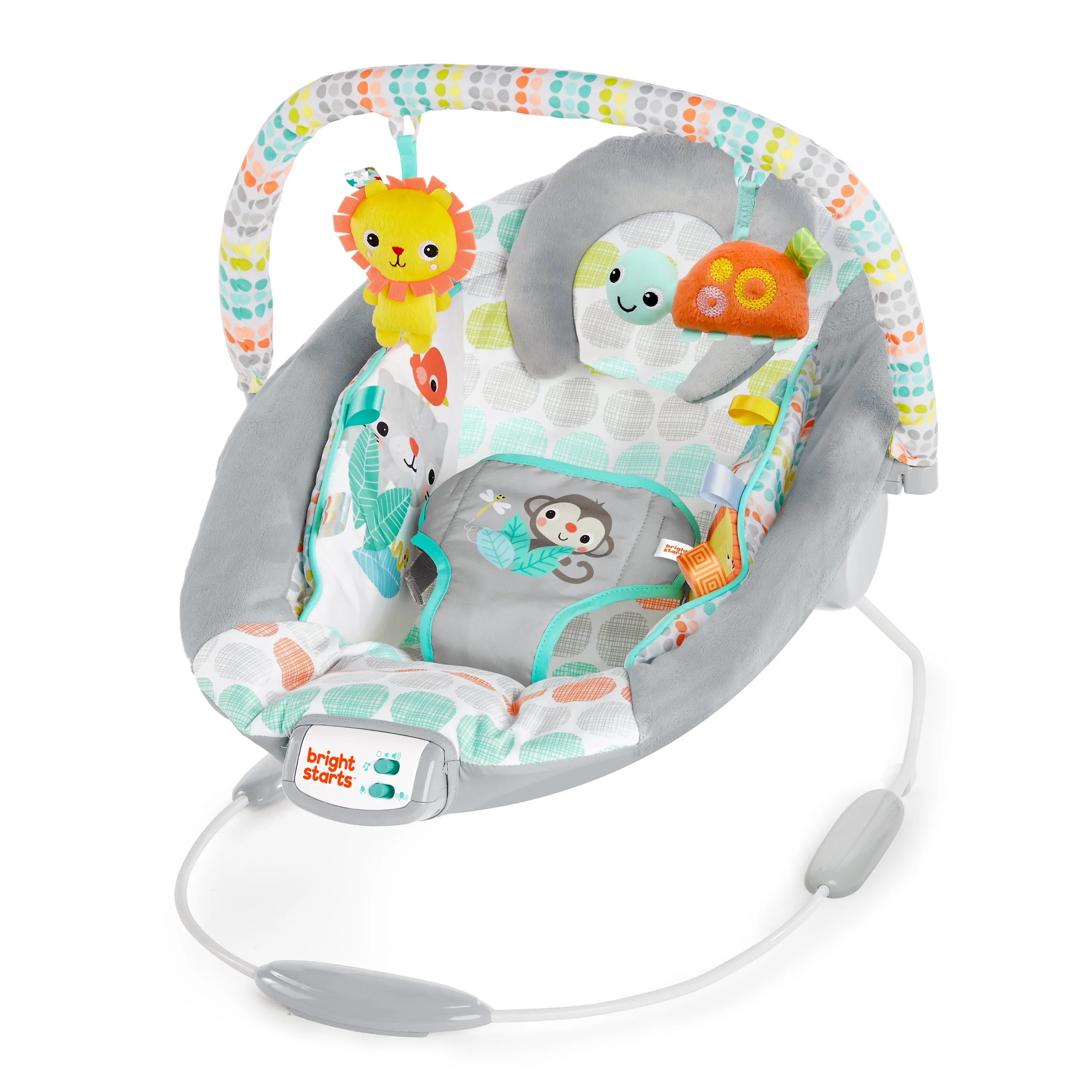 Bright Starts Whimsical Wild Comfy Bouncer Seat with Soothing Vibration and Melodies