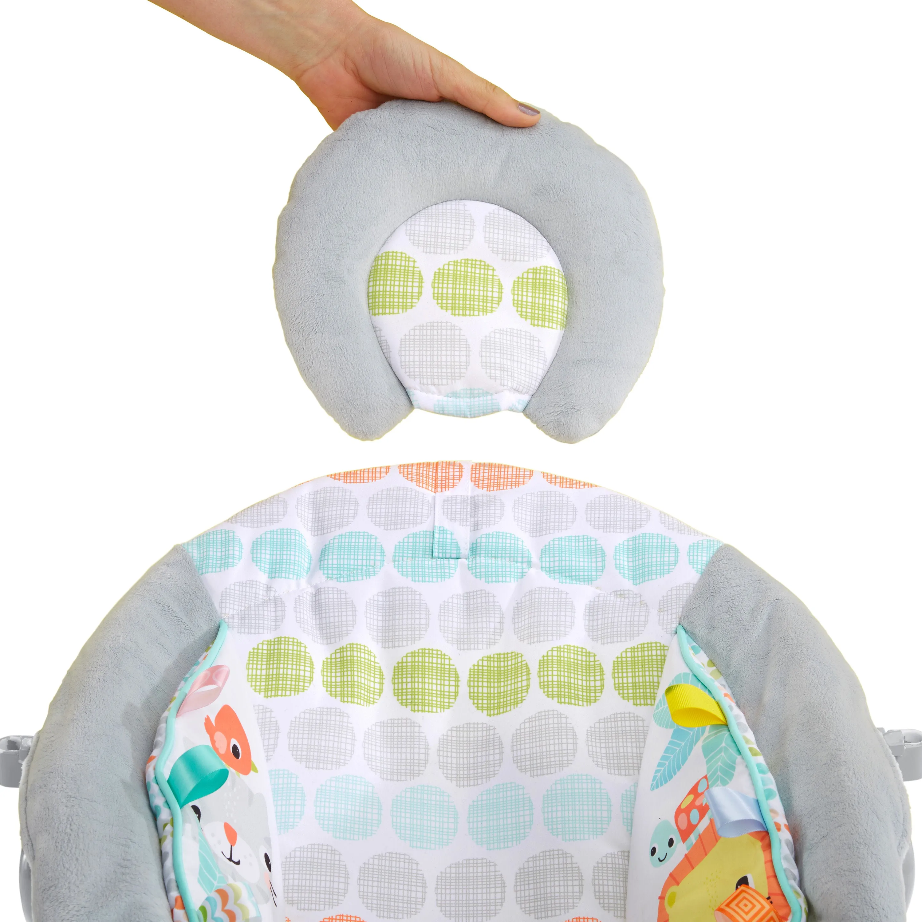 Bright Starts Whimsical Wild Comfy Bouncer Seat with Soothing Vibration and Melodies