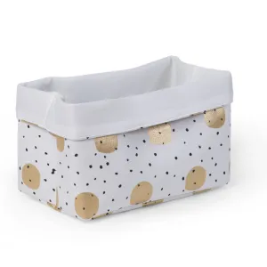 Childhome Box Canvas Foldable 32x20x20 White Big Gold Dots