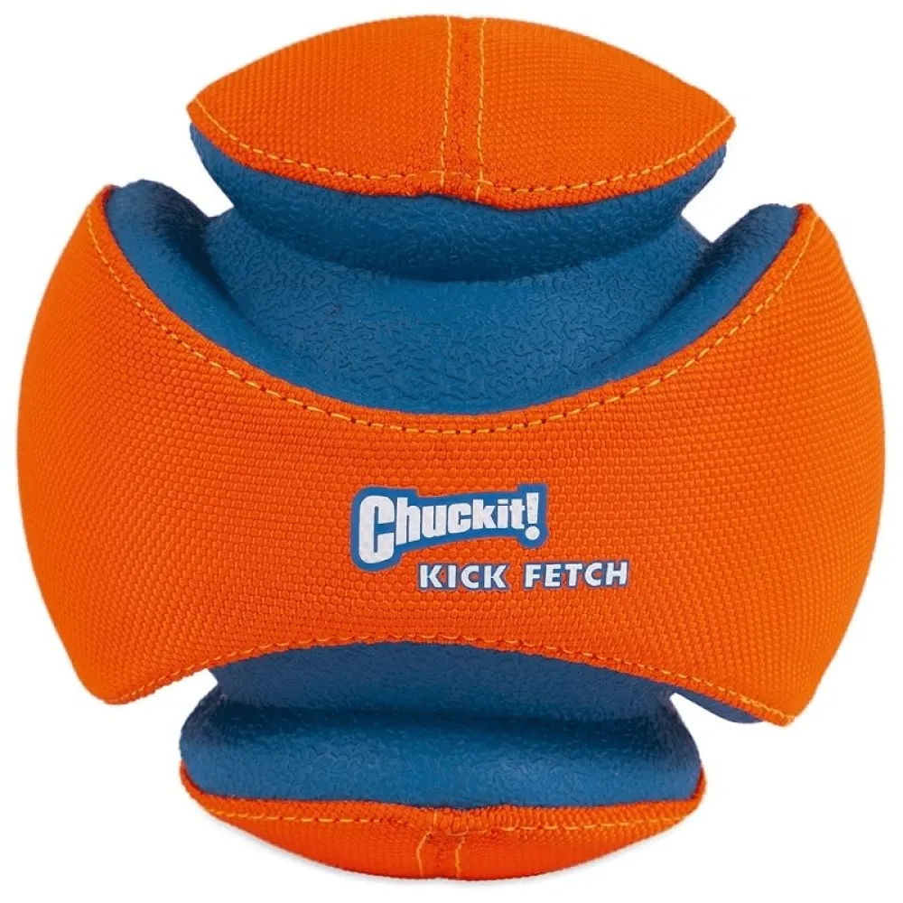 Chuckit! Kick Fetch Durable Outdoor Ball Toy for Dogs in Vibrant Orange Color