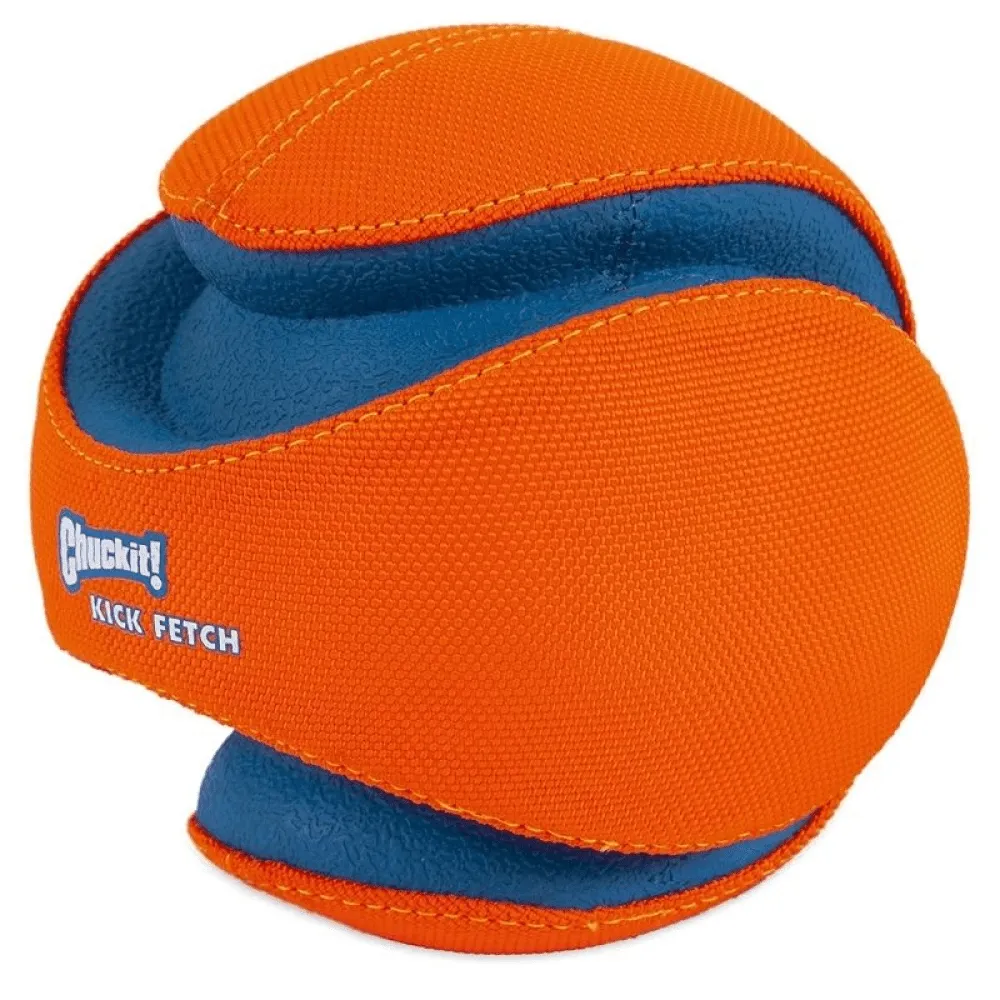 Chuckit! Kick Fetch Durable Outdoor Ball Toy for Dogs in Vibrant Orange Color