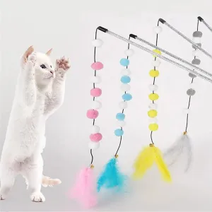 Color-Matching Pompon Cat Teaser Stick