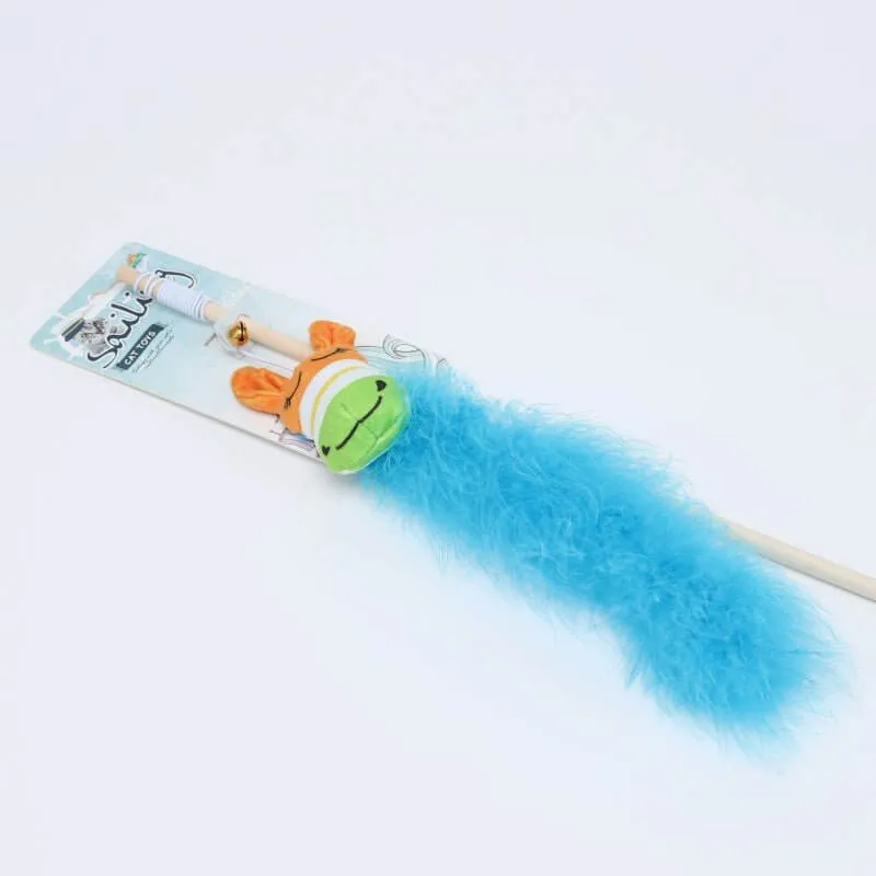 Colourful Cat Teaser Wand Toy with Bells