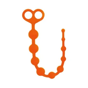 Optimized Orange Rooster Perfect 10 Silicone Anal Beads by Curve Toys