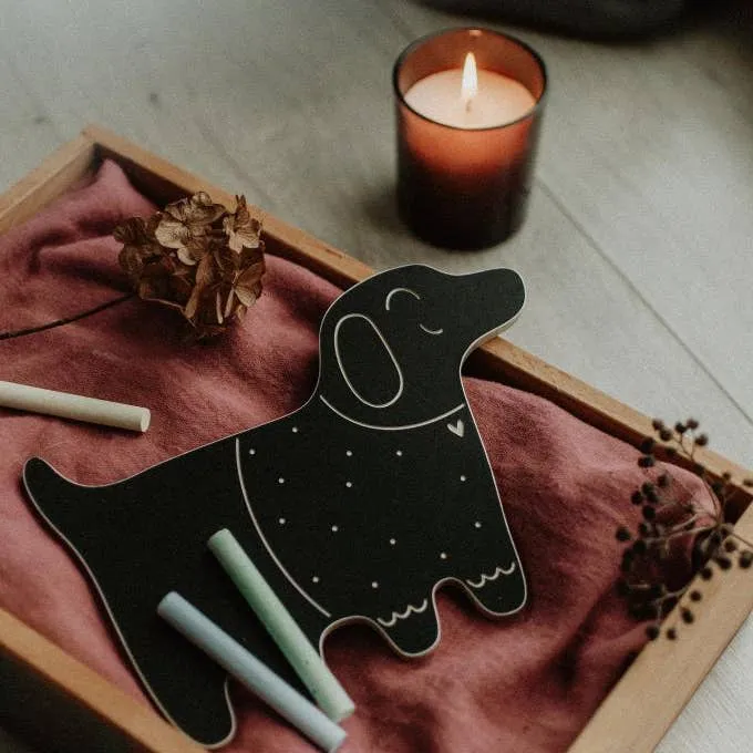 Dog Shaped Chalk Board / with Chalk
