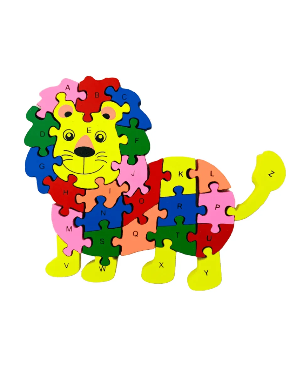 Earthytweens Smiling Lion Alphabet & Number Puzzle