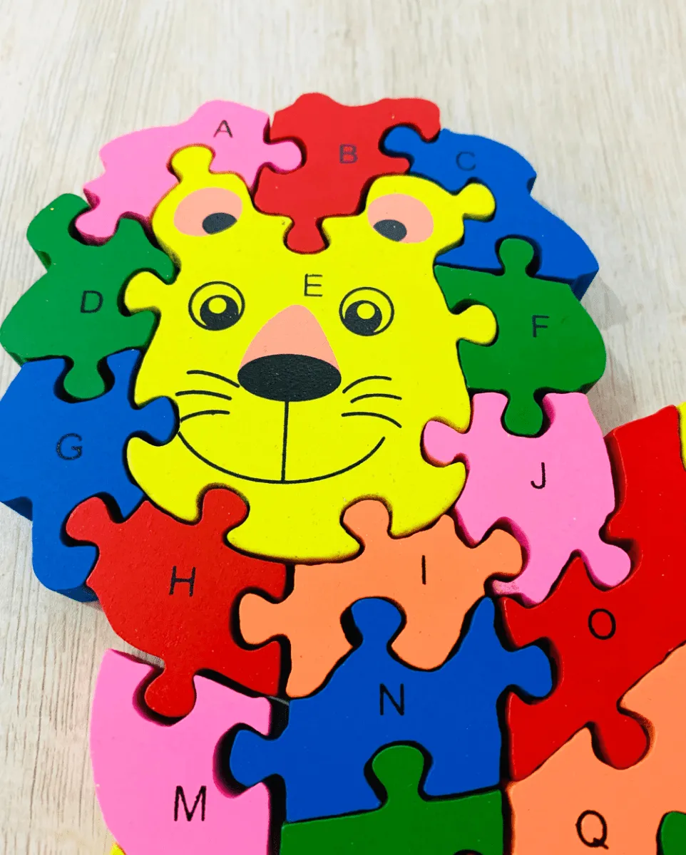 Earthytweens Smiling Lion Alphabet & Number Puzzle