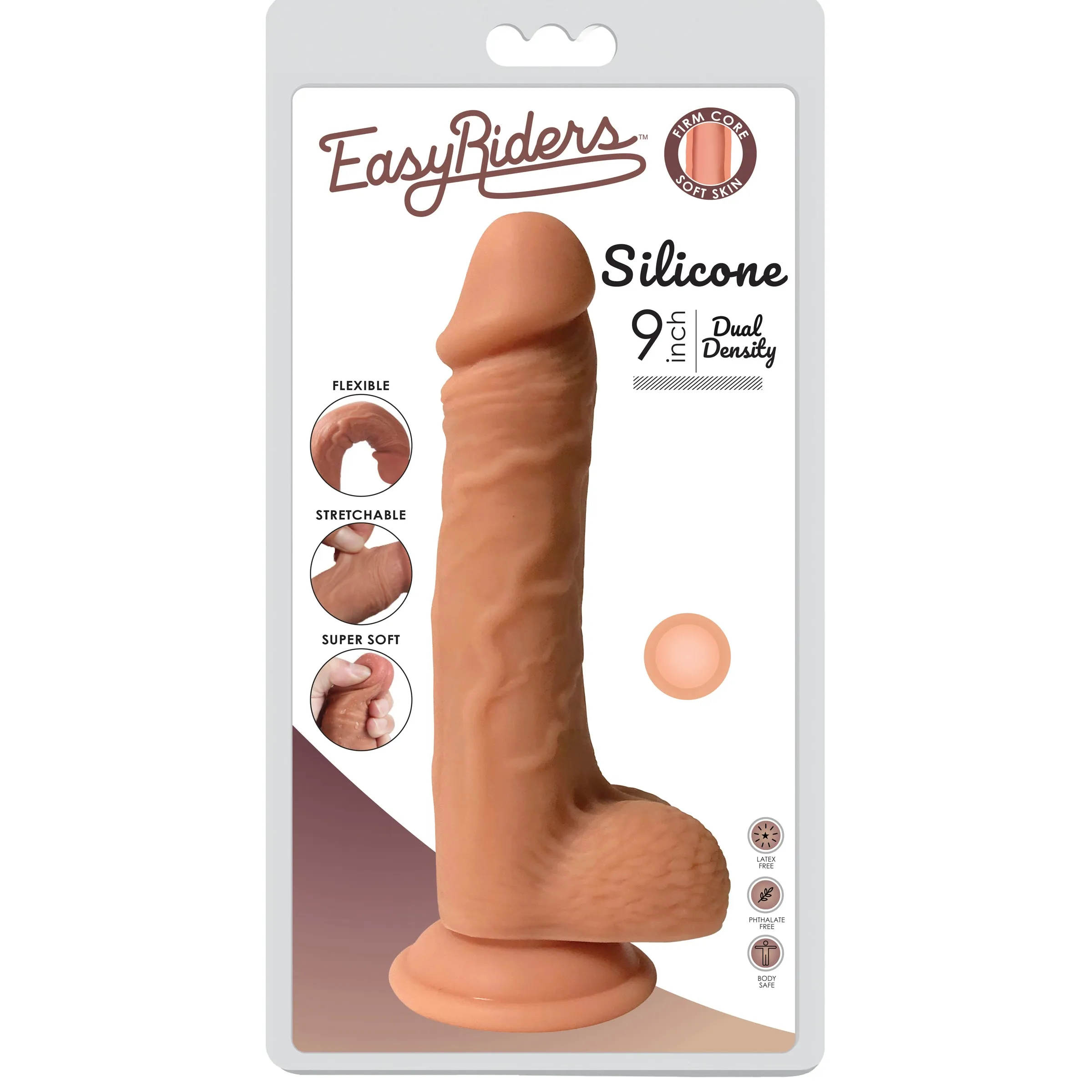 Easy Riders Dual Density Silicone Dildo - 9 Inch