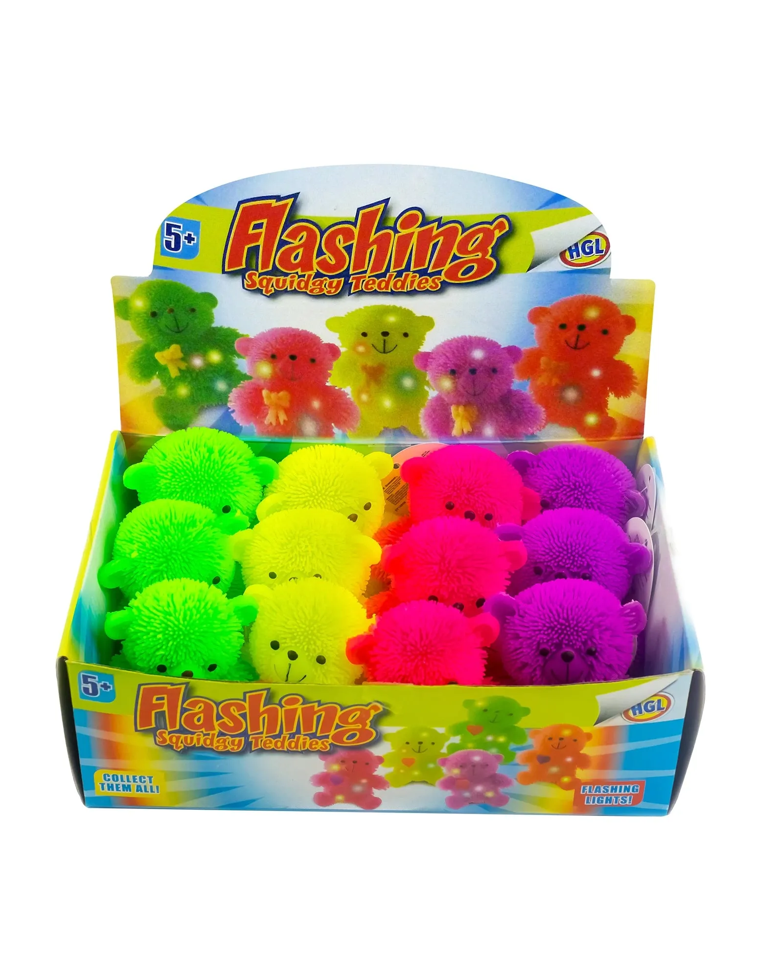 Fizz Fun Fun Flashing Squidgy Teddies - Assorted