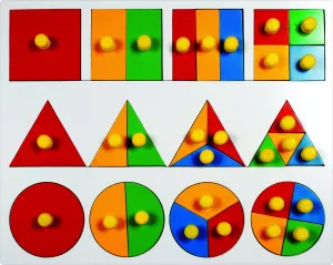 Geometric Fraction Shape with knob