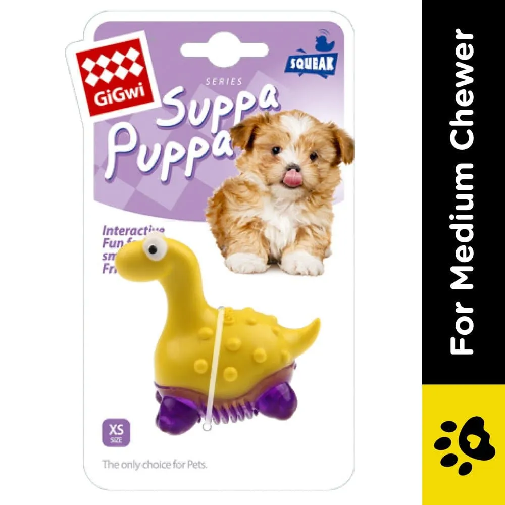 GiGwi Suppa Puppa Dino Toy for Dogs (Yellow & Purple)