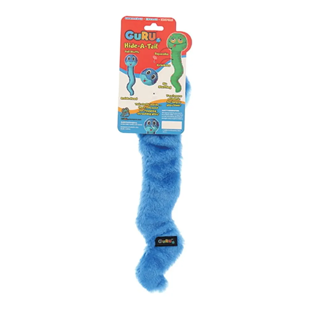 GURU Hide A Tail Snake Plush Dog Enrichment Toy Blue Medium