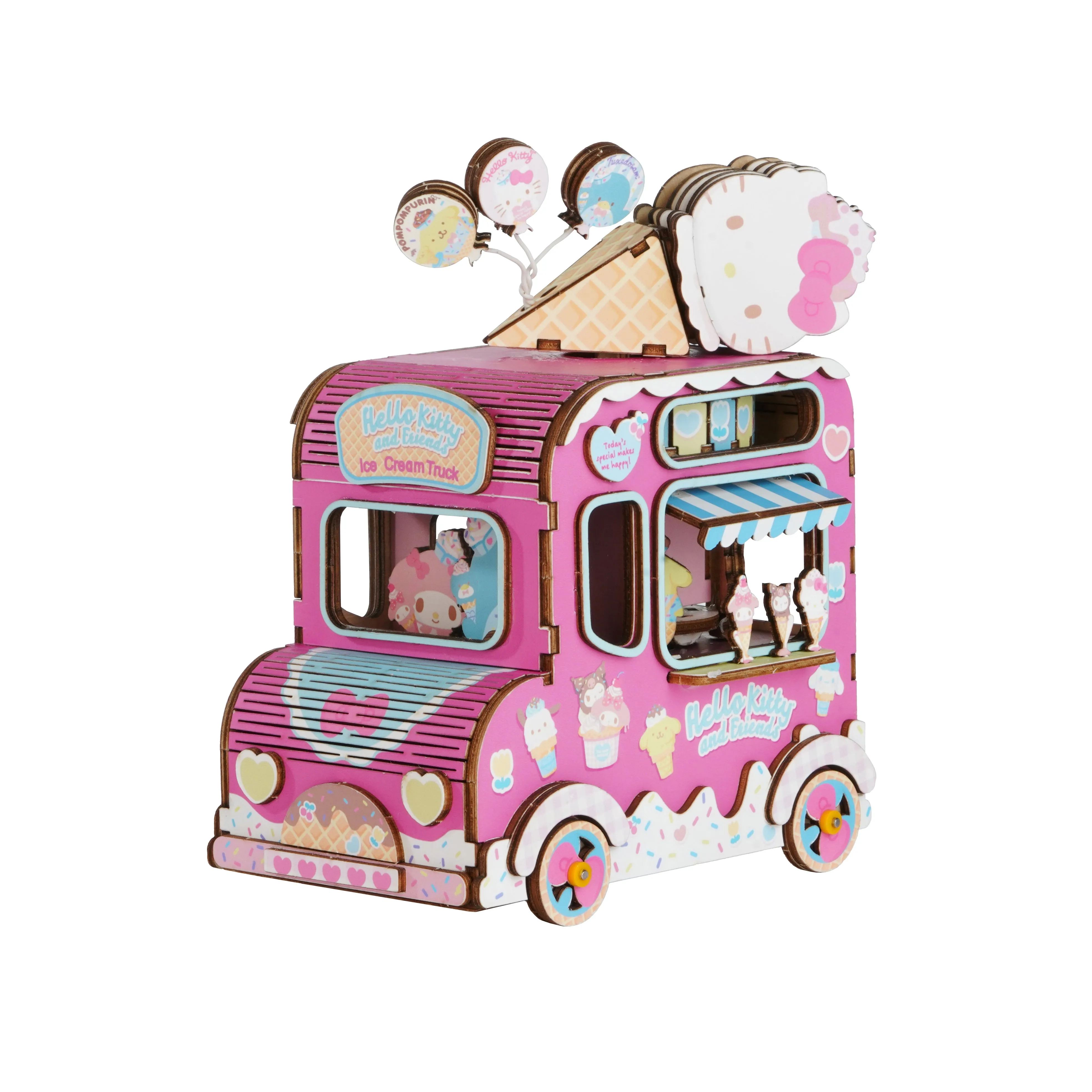 Hello Kitty and Friends Ice Cream Truck 3D Wooden Music Box Puzzle