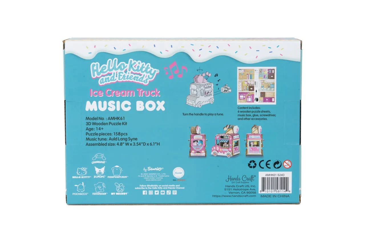 Hello Kitty and Friends Ice Cream Truck 3D Wooden Music Box Puzzle