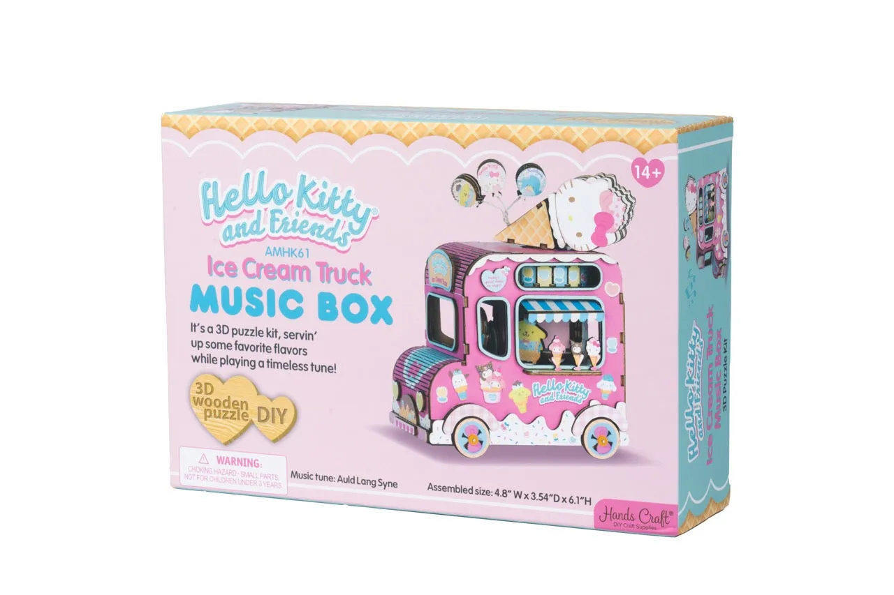 Hello Kitty and Friends Ice Cream Truck 3D Wooden Music Box Puzzle