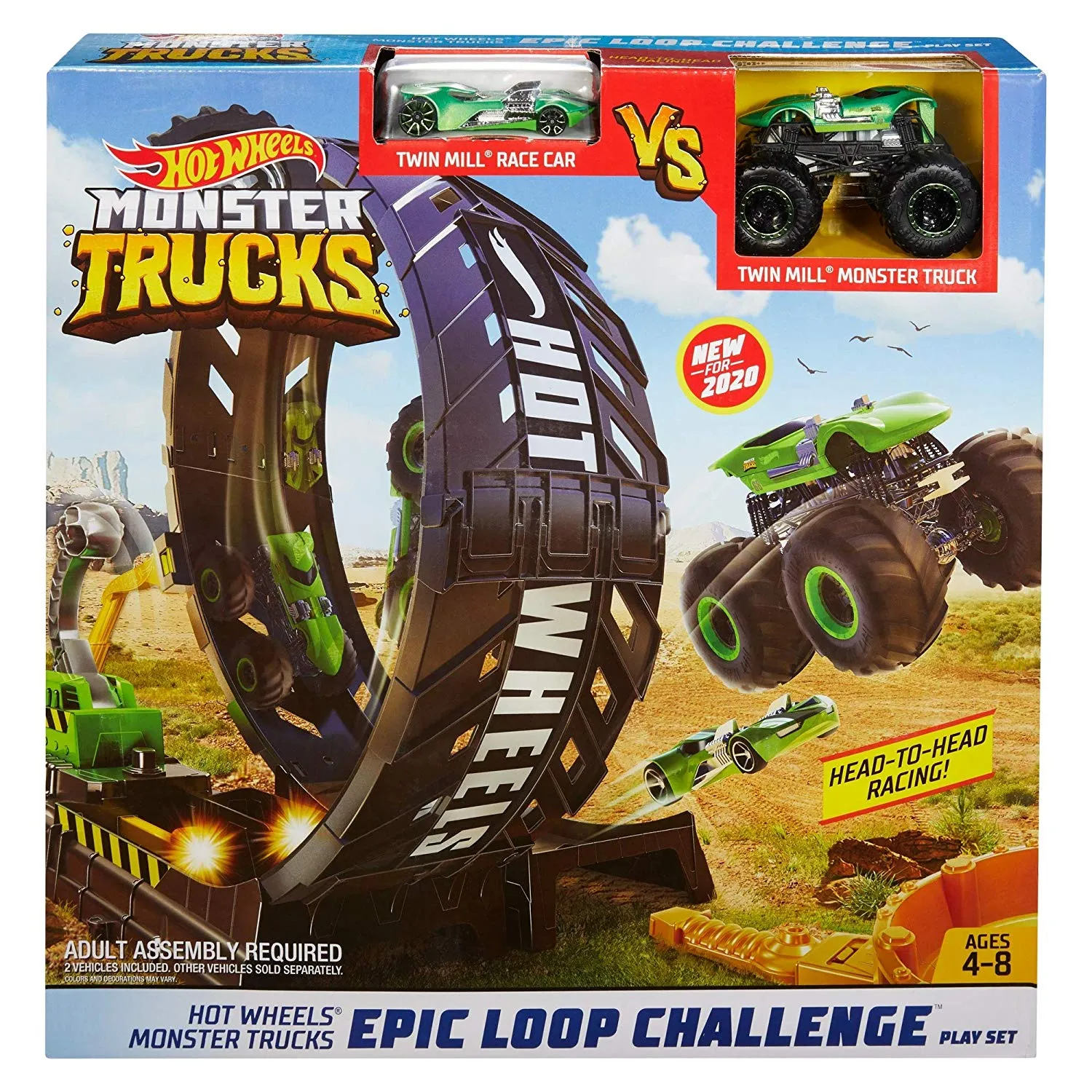 Hot Wheels Monster Truck Epic Loop Challenge Play Set with Truck and Car