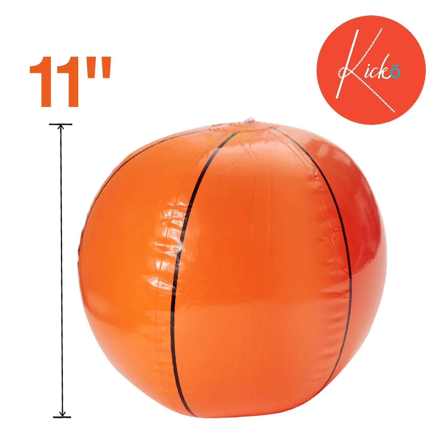 Kicko 11 Inch Inflatable Basketball - Set of 12 Orange Floating Balls for Kids and Adults