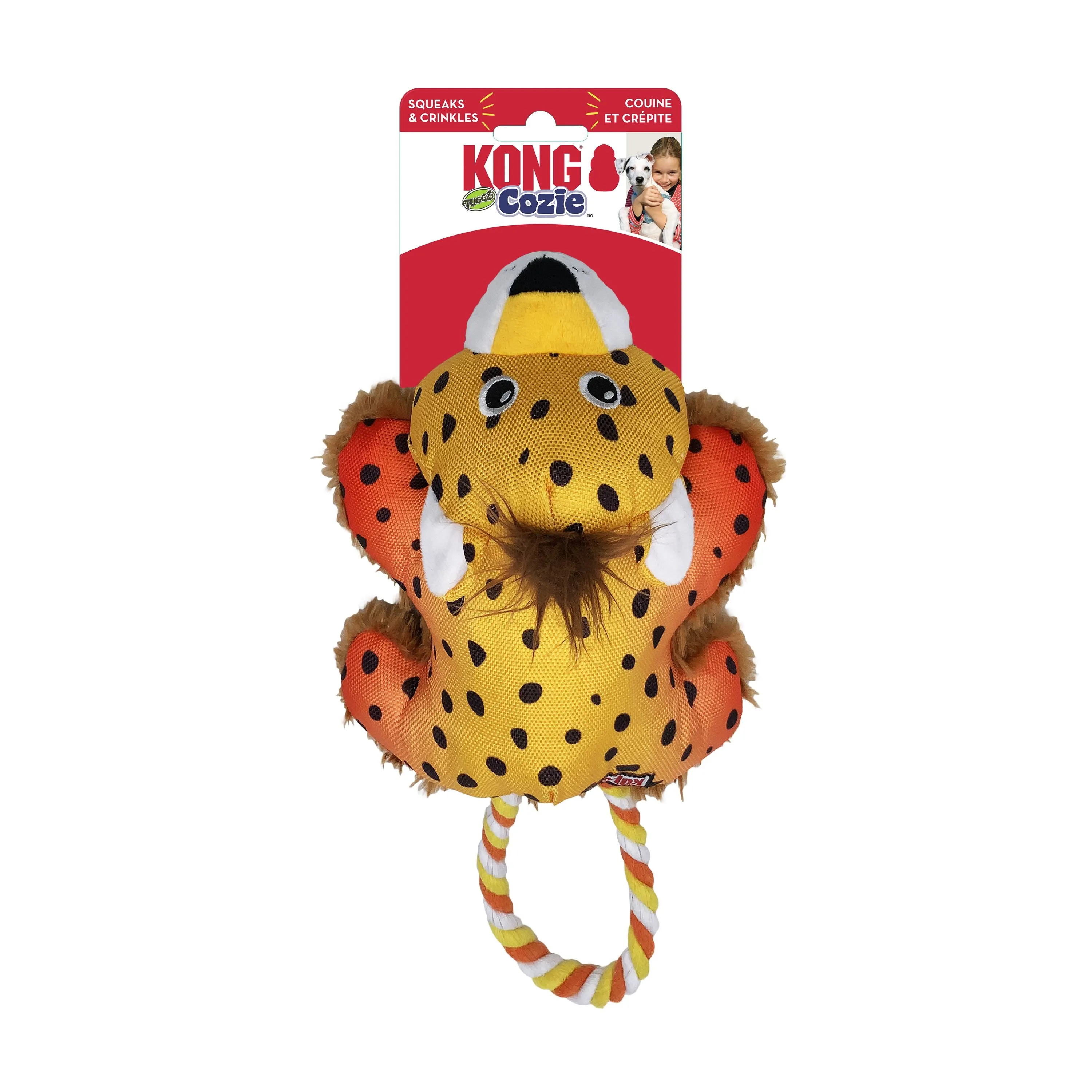 KONG Cozie Tuggz Cheetah Small to Medium Dog Toy