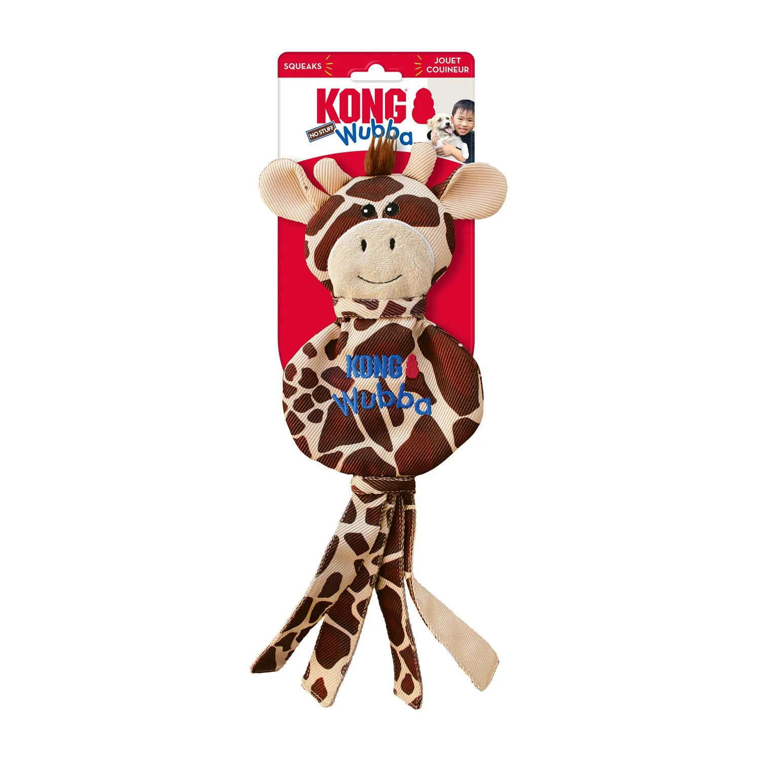 KONG Wubba No Stuff Giraffe Dog Toy Large