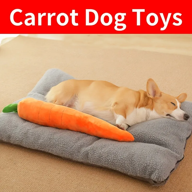 Large Carrot Design Pet Toy  Durable Teeth Grinding  Interactive Chew