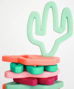 Little Teether Cactus Silicone Teething Toy - Sage