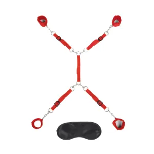 Lux Fetish 7 Piece Bed Spreader Playful Restraint System Red