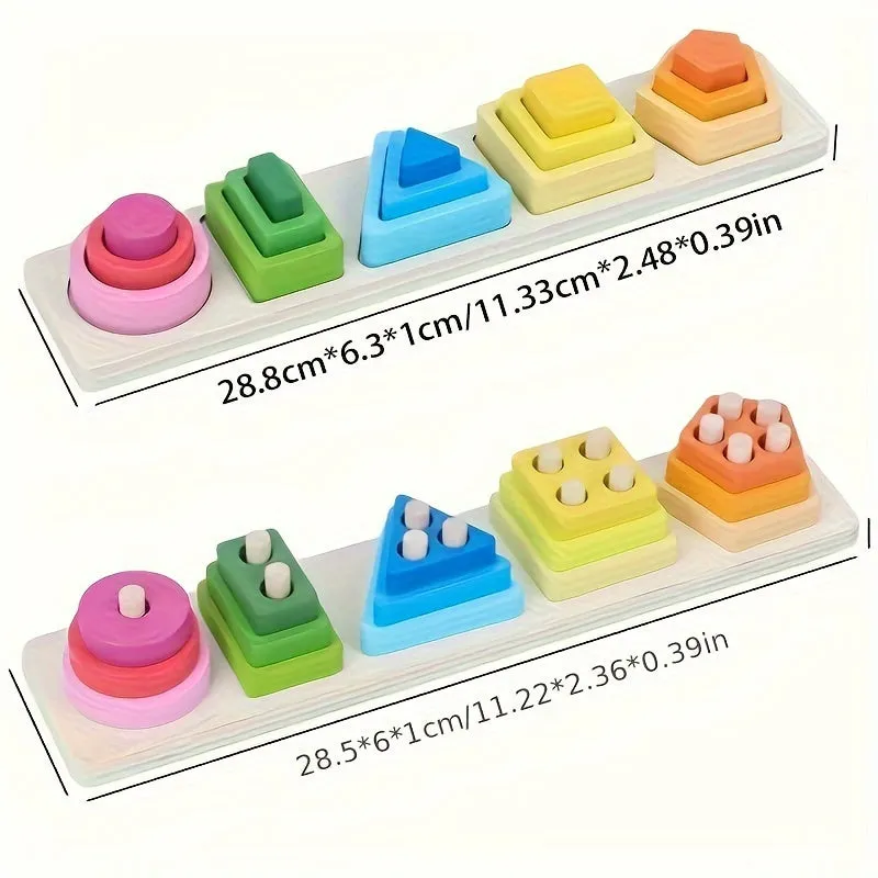 Montessori Wooden Shape Sorting Toy for Toddler Learning