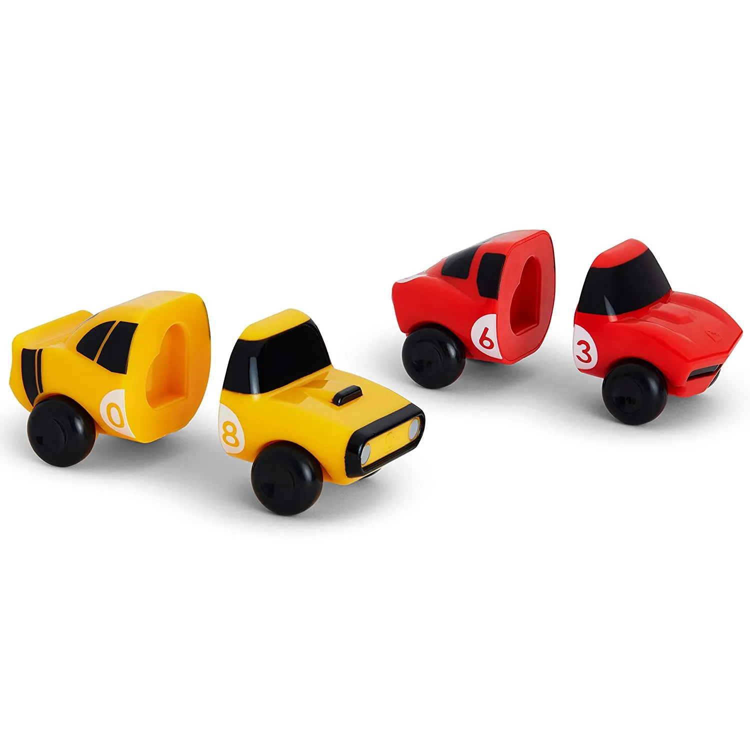 Munchkin Mix and Match Cars Toddler Bath Toy, 2 Pack, Red/Yellow