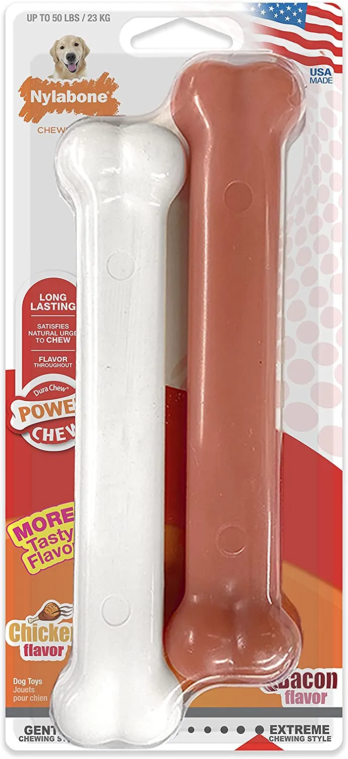 Nylabone Power Chew Bacon & Chicken 2-pack Giant