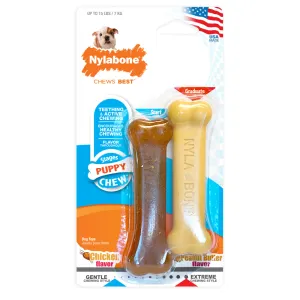 Nylabone Puppy Bone Variety Dog Toys Petite 2 Pack