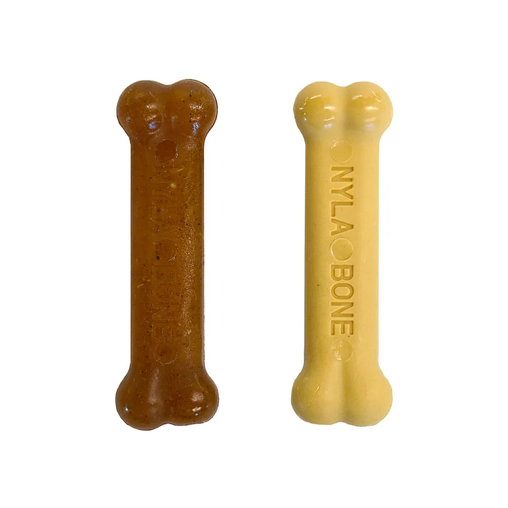 Nylabone Puppy Bone Variety Dog Toys Petite 2 Pack