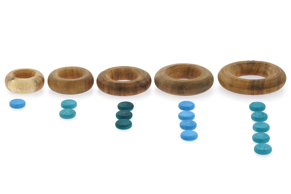 Papoose Toys Stacking Doughnuts - Natural