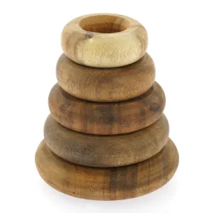 Papoose Toys Stacking Doughnuts - Natural