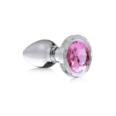 Pink Gem - Glass Anal Plug - Small