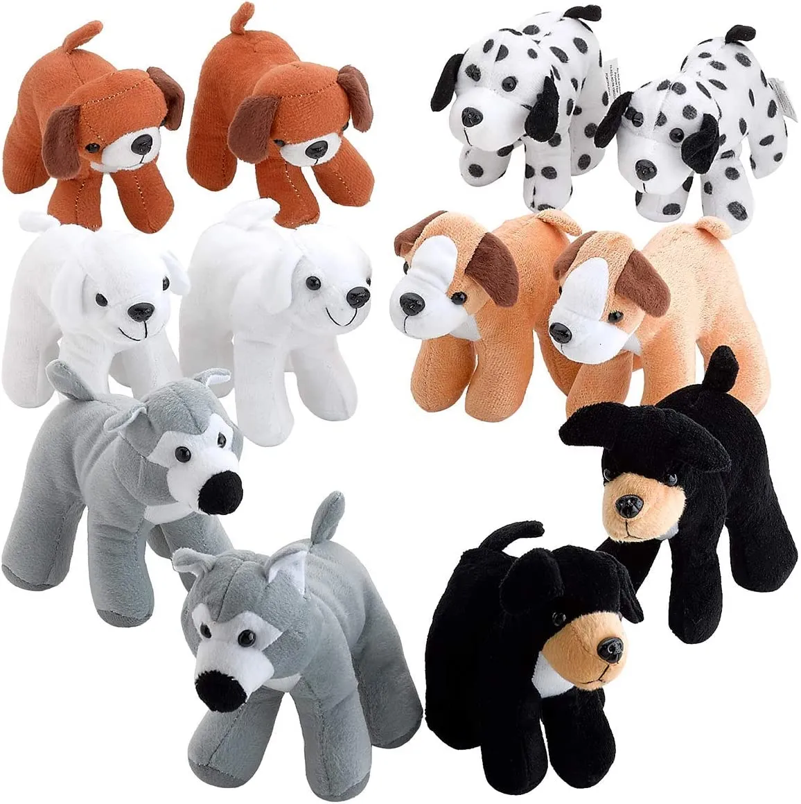 Puppy Dogs Pals Plush - Pack of 12 5.5 Inches Tall Assorted Stuffed Animals - Cute Dog