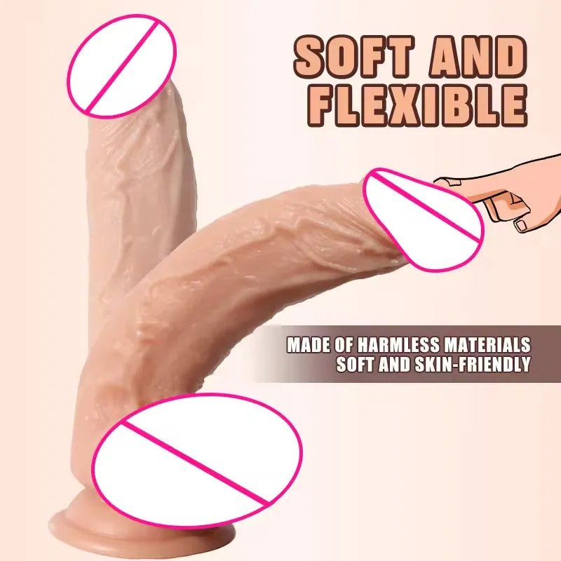 Realistic Anal Dildo Butt Plug - Premium PVC Soft Fake Penis Sex Toys for Women