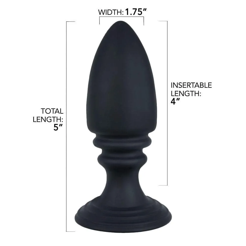 Rippled Silicone Anal Plug With Flat Suction Base