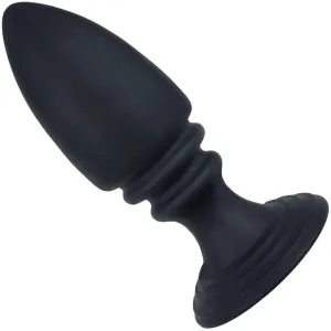 Rippled Silicone Anal Plug With Flat Suction Base